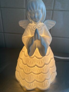 Ceramic white Light up Angel